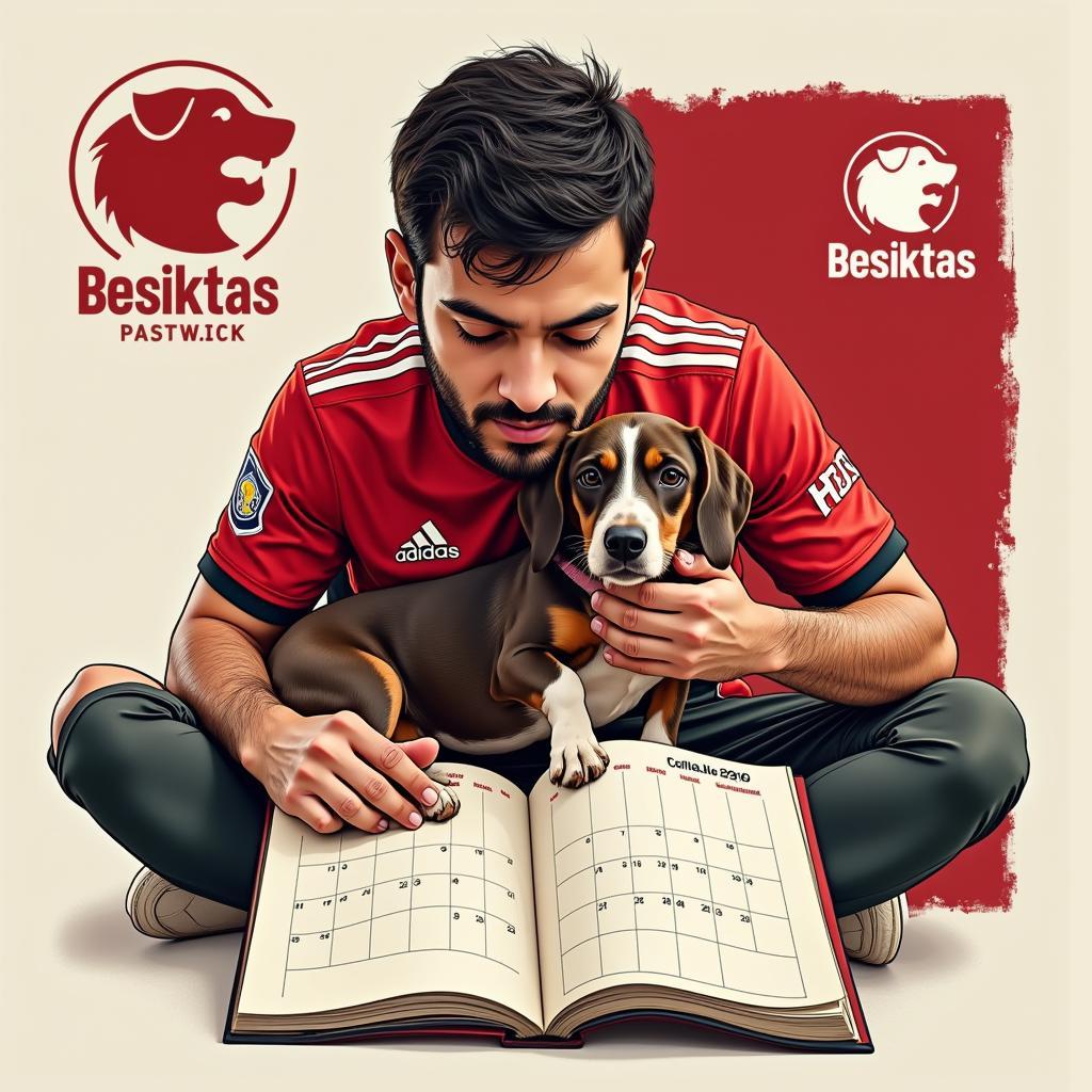 Besiktas Player with Dog Calendar Page