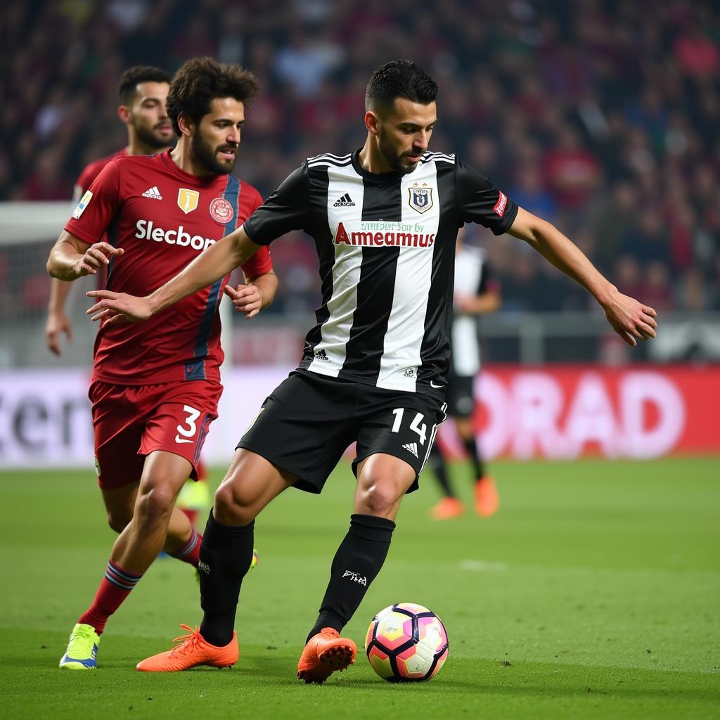 Besiktas player executing a perfect runner slide