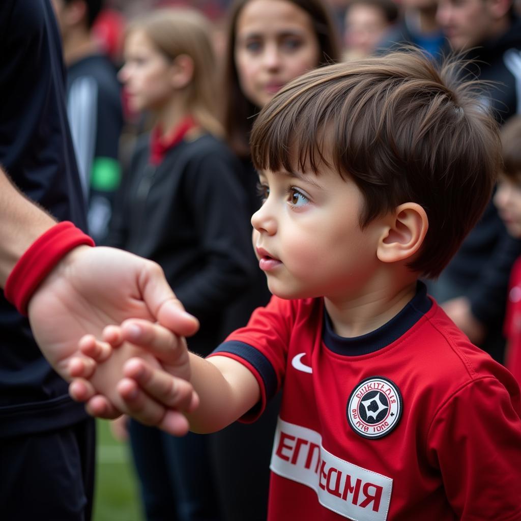 Besiktas Player Greeting Fans After a Match