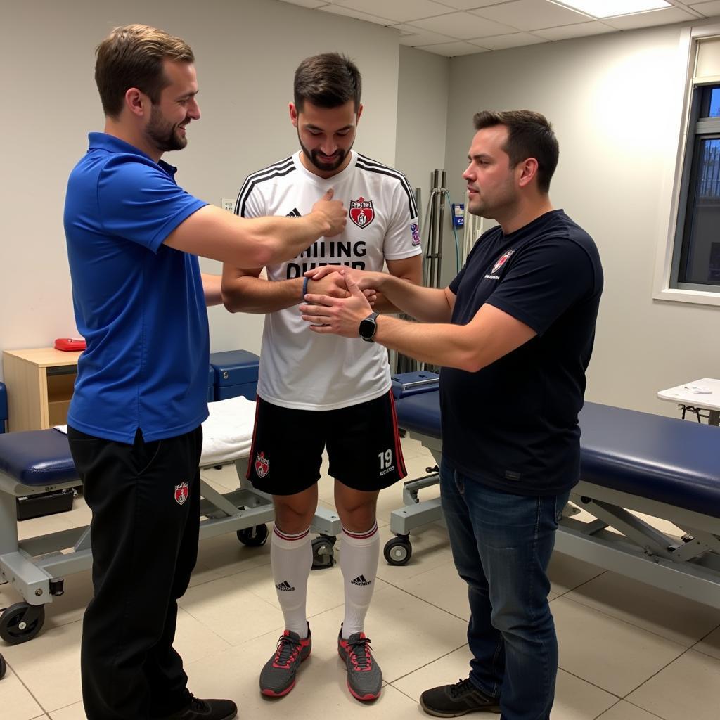 Besiktas player undergoing rehabilitation with Dr. Pons