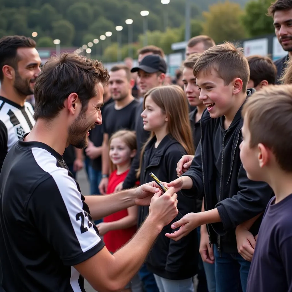 Besiktas Player Signing Autographs for Fans