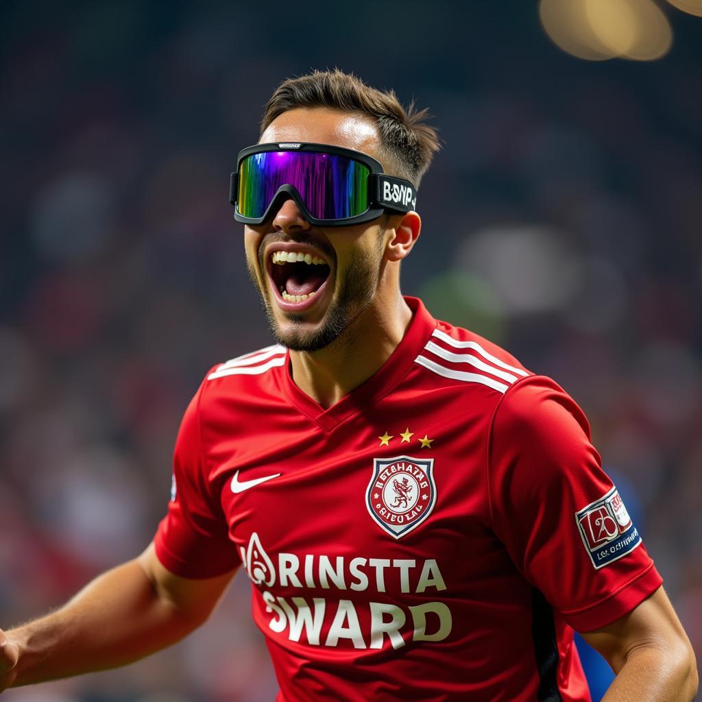 Besiktas player wearing New Era Goggles celebrates a goal