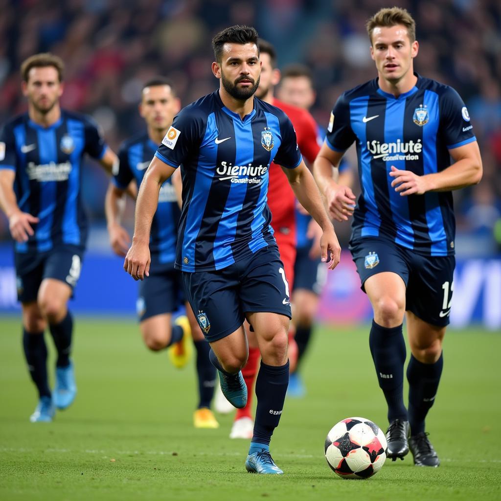 Besiktas players in action during a Black and Blue Bowl 2023 match