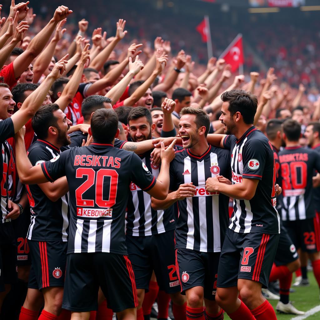 Besiktas players celebrating a goal