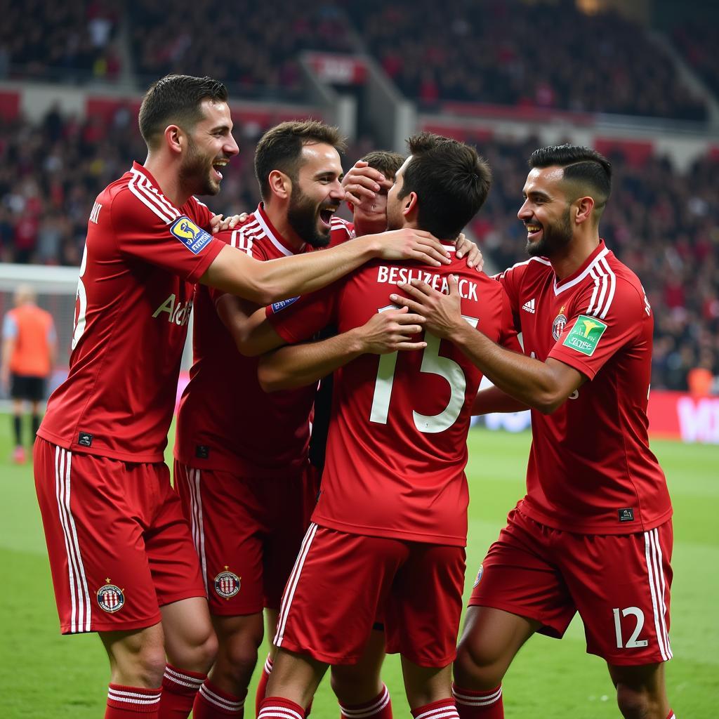 Besiktas Players Celebrating a Goal