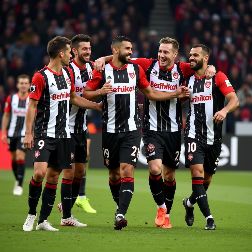 Beşiktaş Players Celebrating a Goal