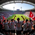 Besiktas players celebrating with fans