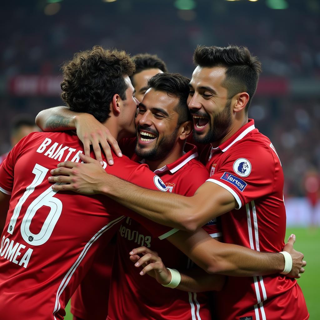 Finding Strength in Unity: Besiktas Players Celebrate a Goal