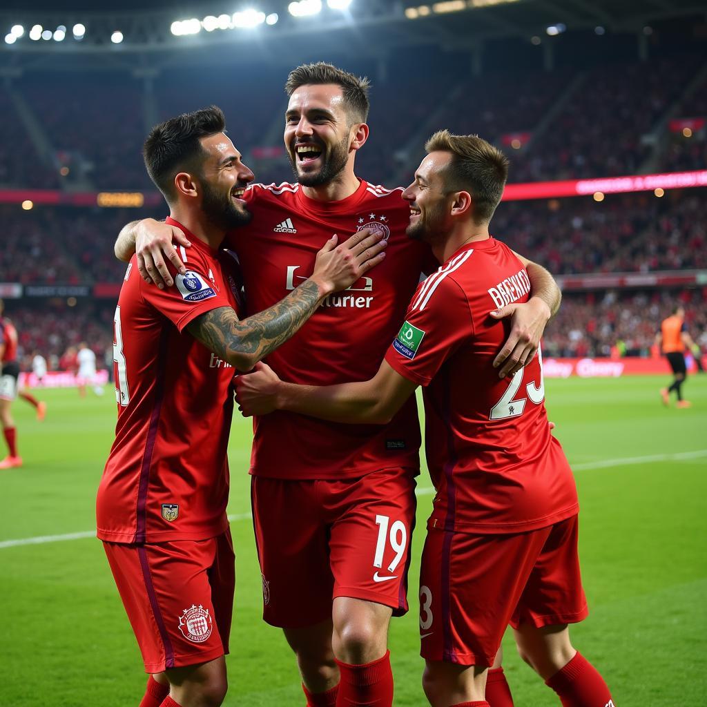 Besiktas Players Celebrating a Goal