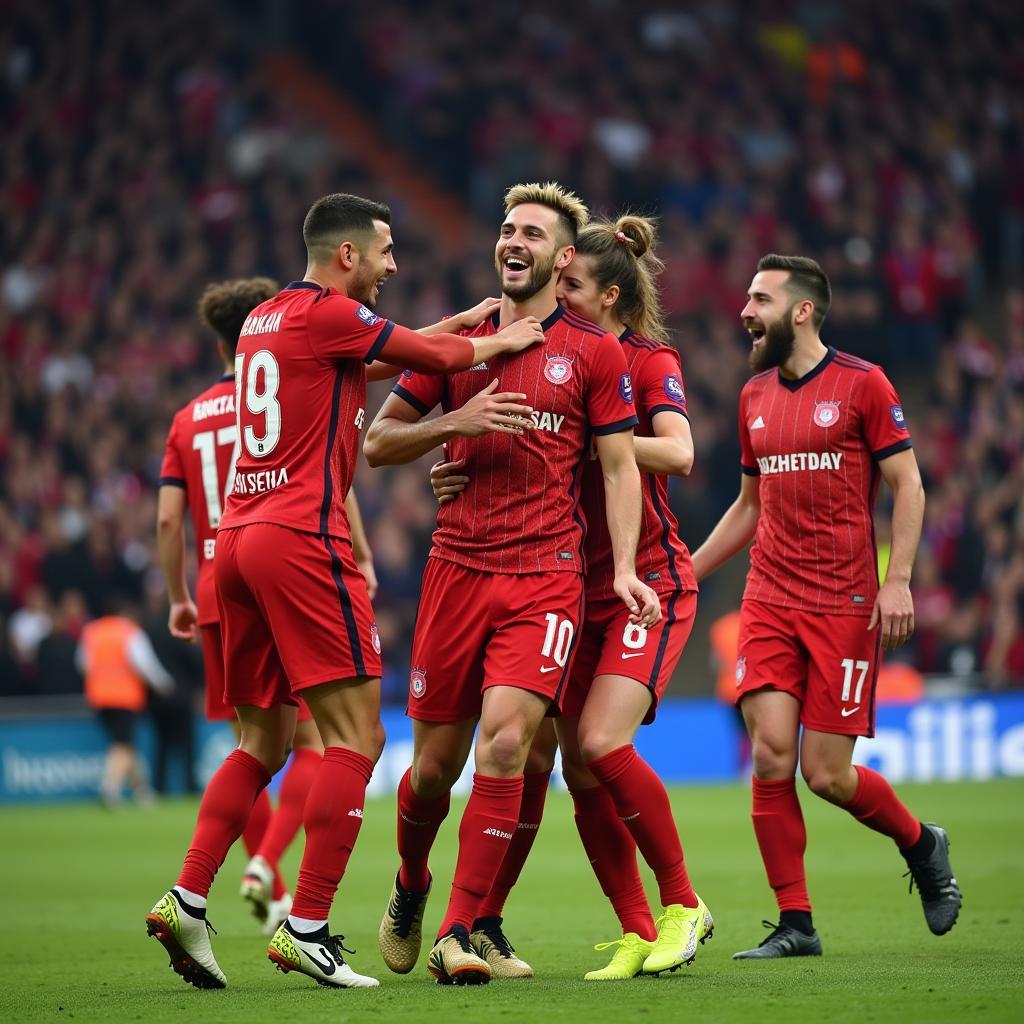 Beşiktaş Players Celebrating a Goal