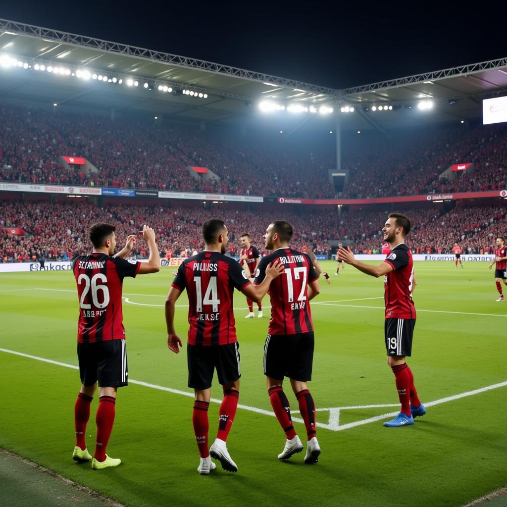 Besiktas players celebrating a goal