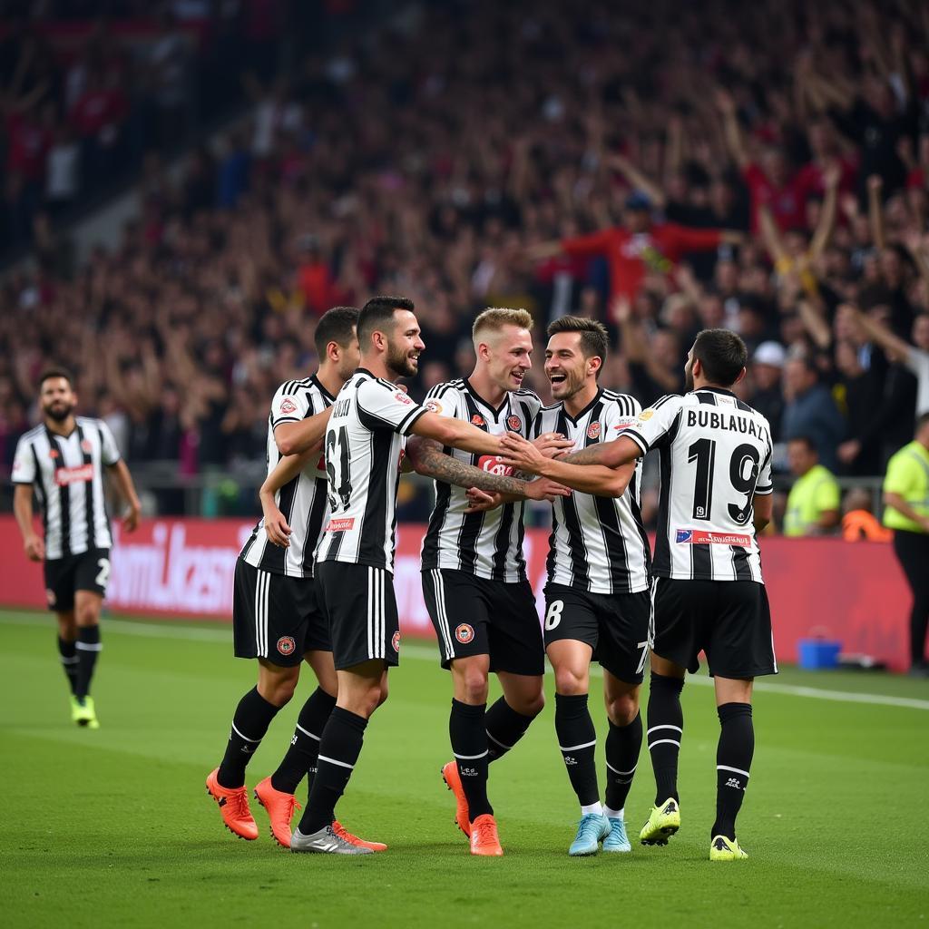 Beşiktaş Players Celebrating a Goal