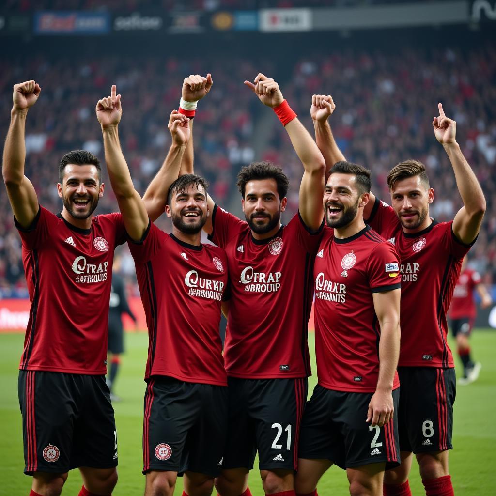 Besiktas Players Celebrating a Victory