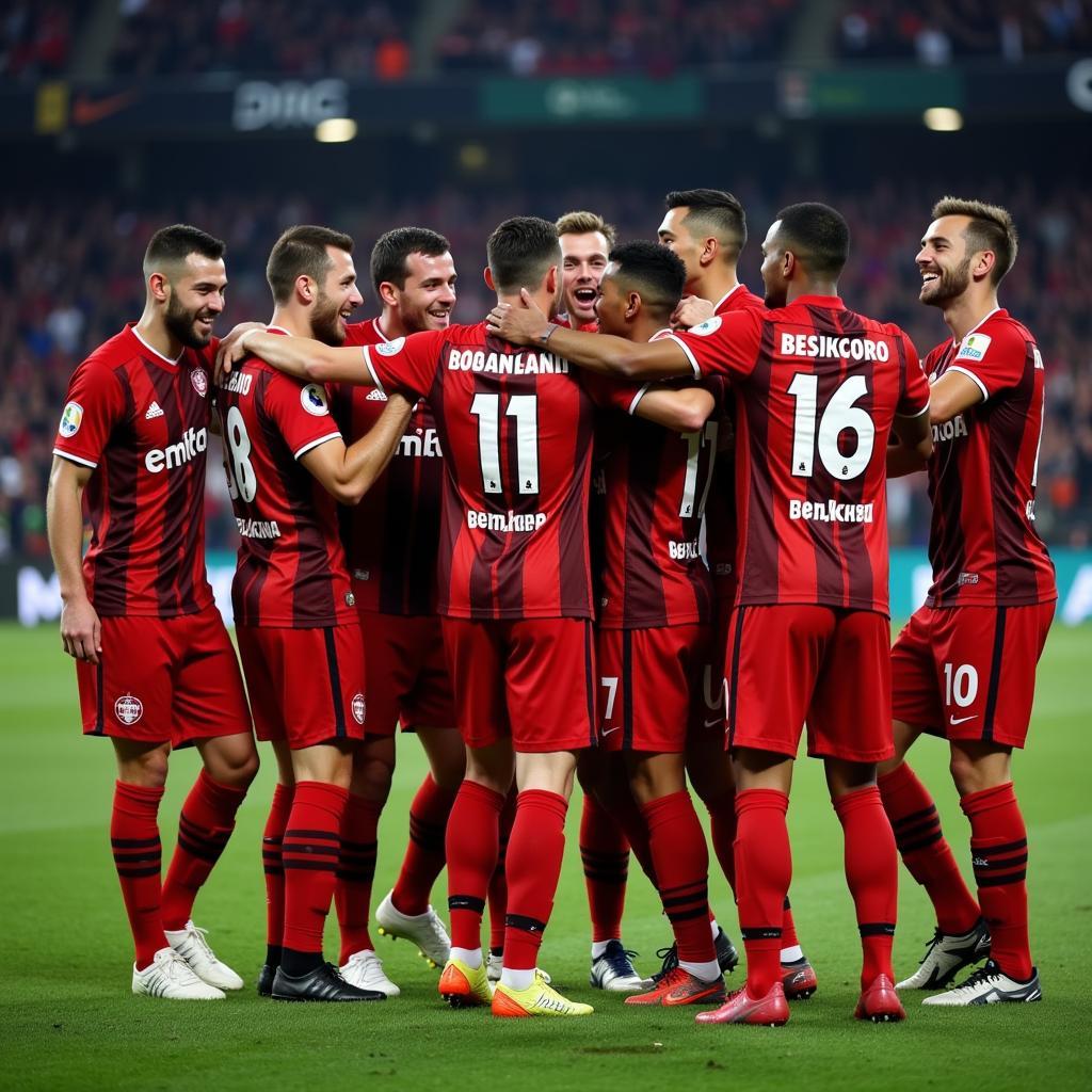 Besiktas players celebrating a victory