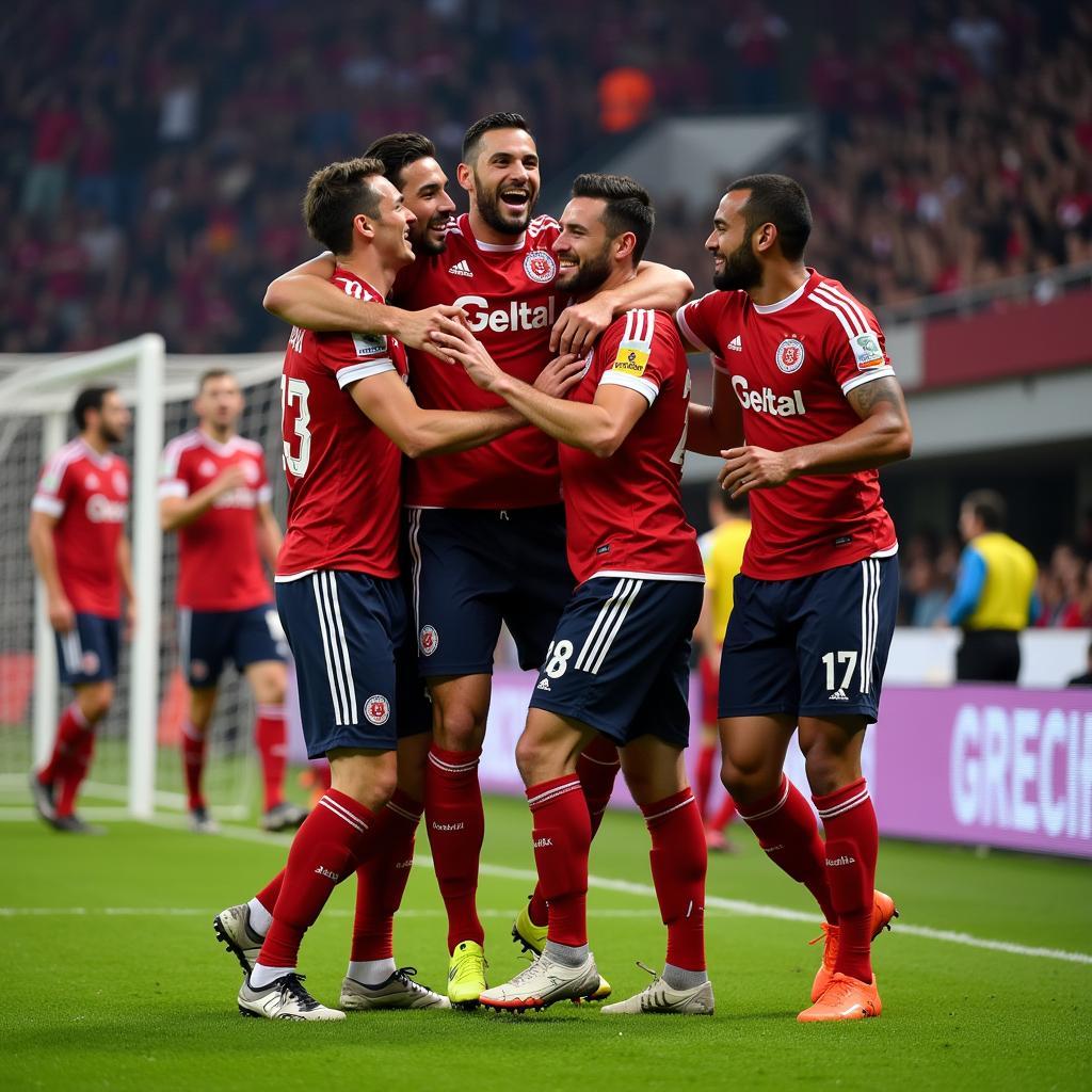 Besiktas players celebrating a goal