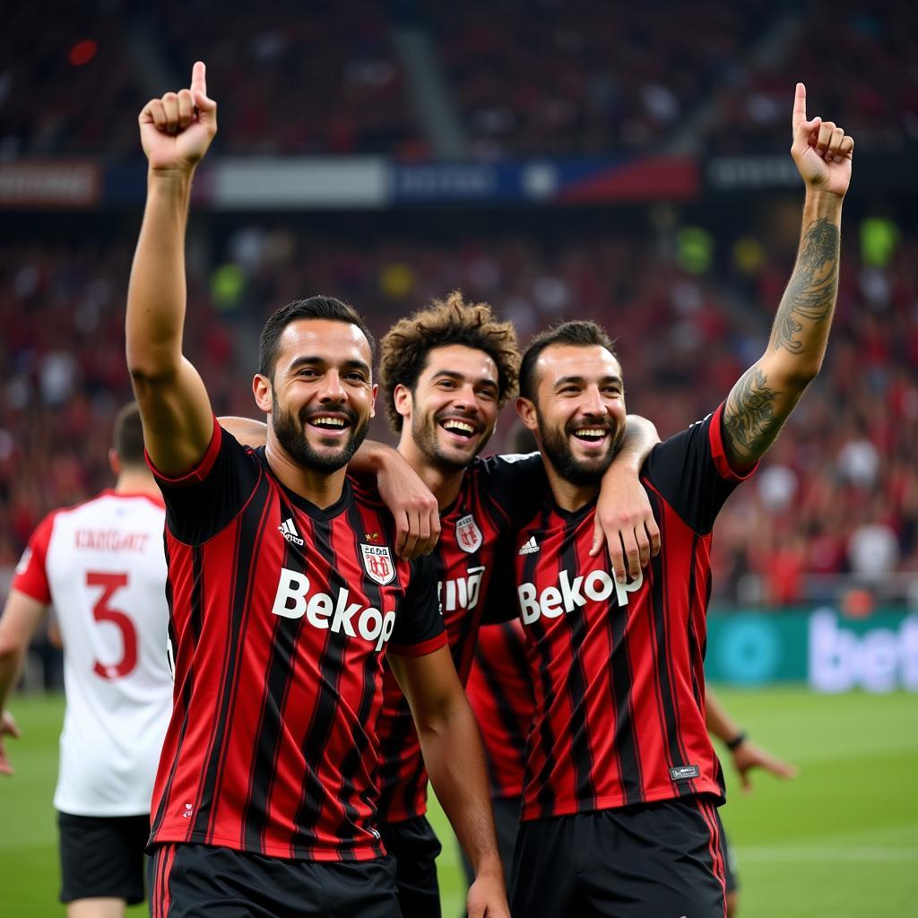 Besiktas Players Celebrating a Goal