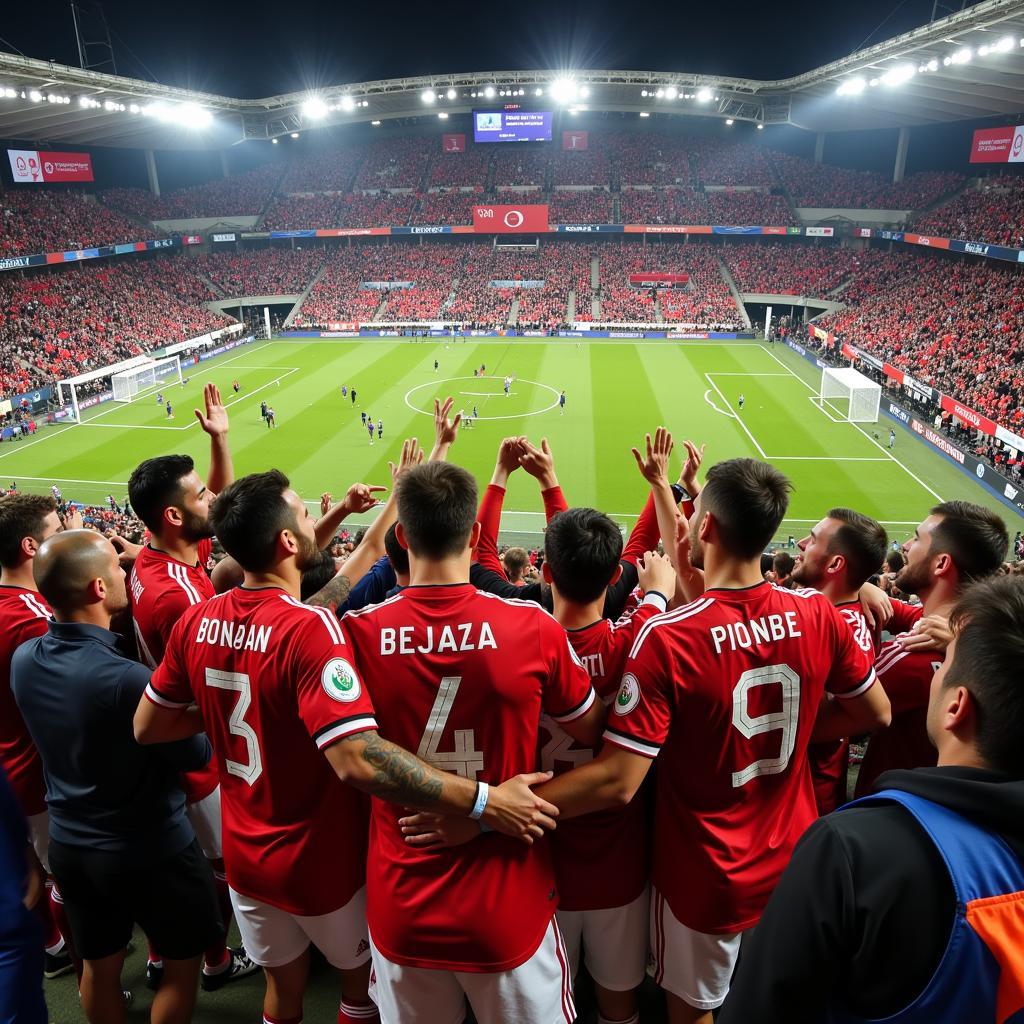 Besiktas Players Celebrating with Fans