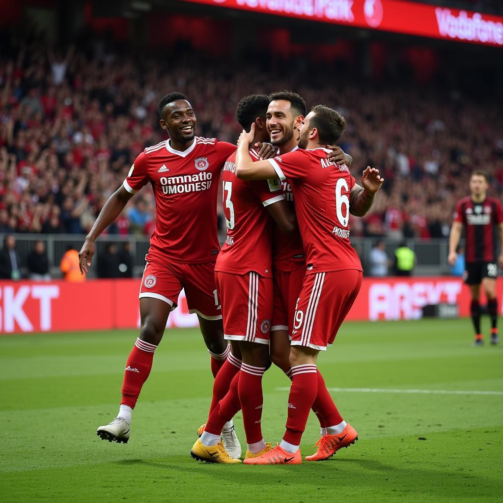 Besiktas players celebrating a goal - a moment worthy of the Golden Fox Scorecard