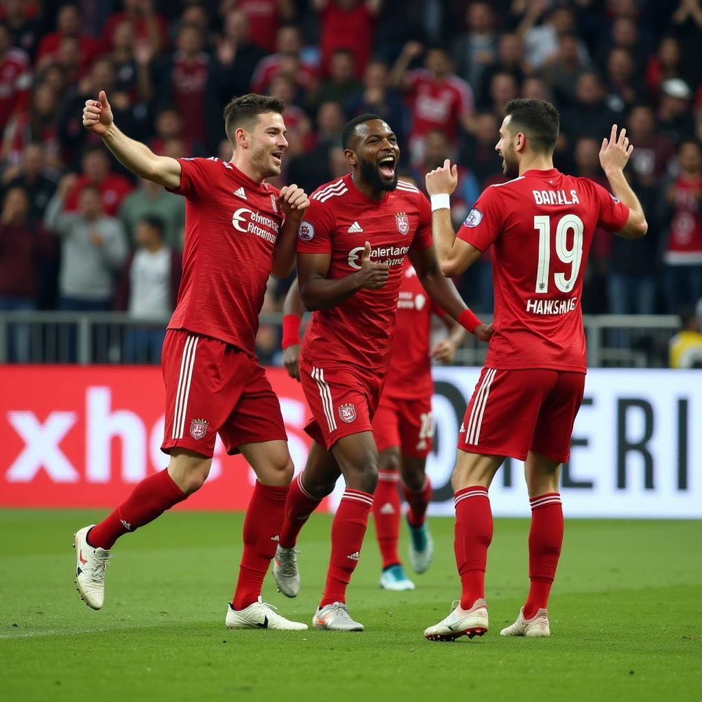 Beşiktaş Players Celebrating a Goal after a Harper Slider