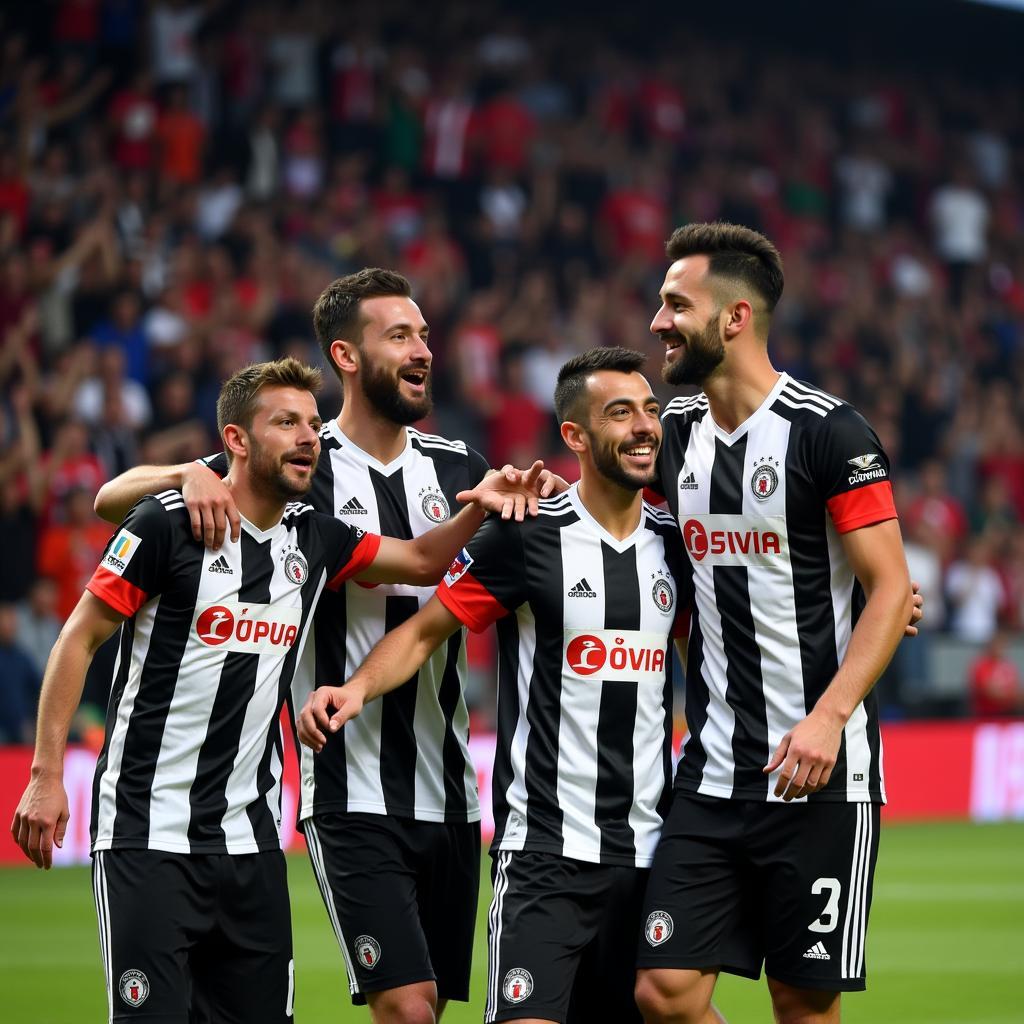 Besiktas Players Celebrating a Goal