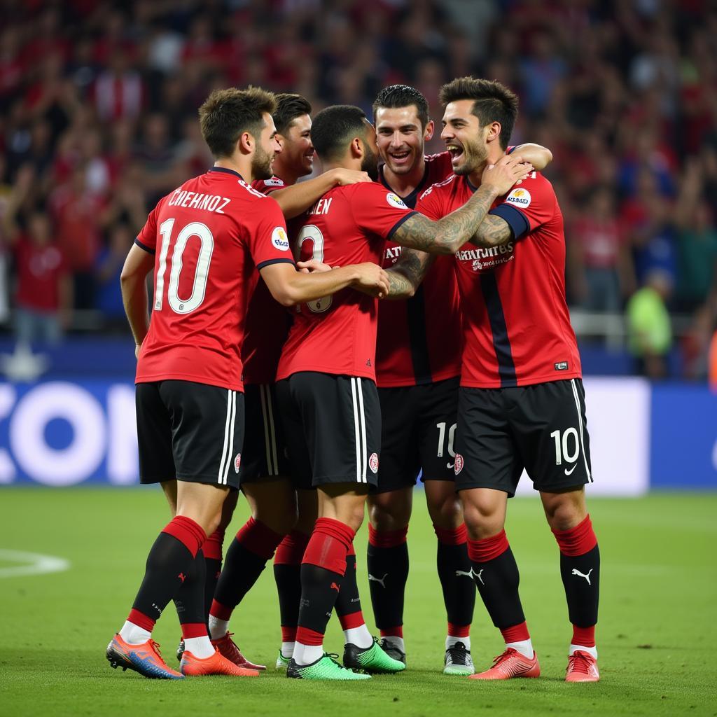 Besiktas Players Celebrating Goal