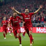 Besiktas players celebrating a goal