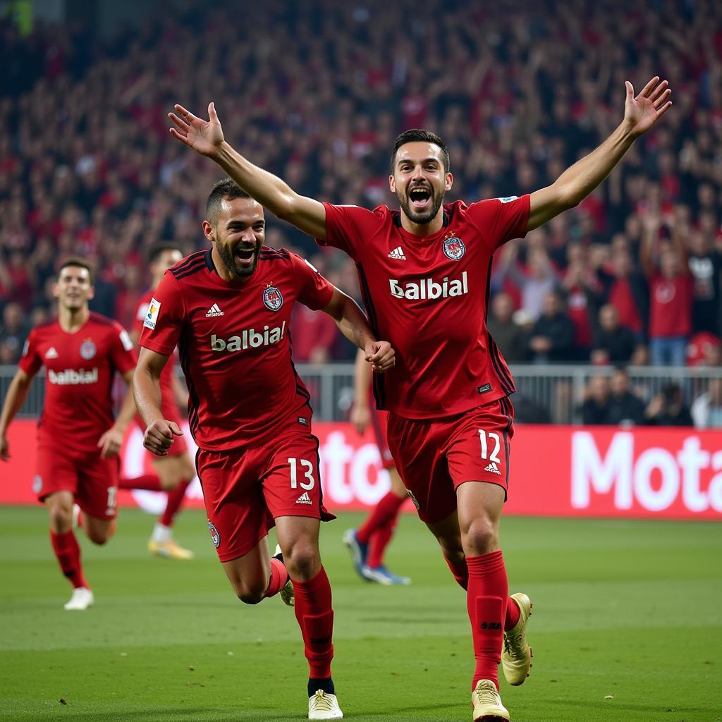 Besiktas players celebrating a goal