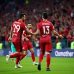 Besiktas players celebrating a goal