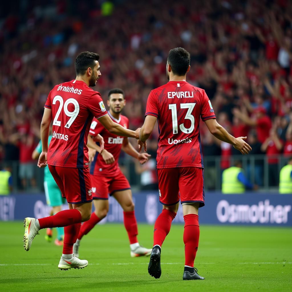 Besiktas players celebrating a goal