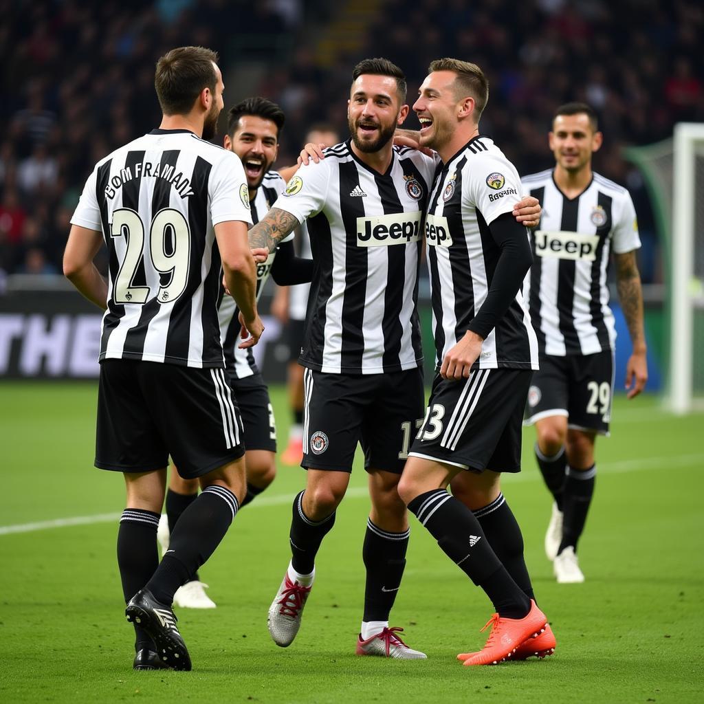 Besiktas Players Celebrating a Goal