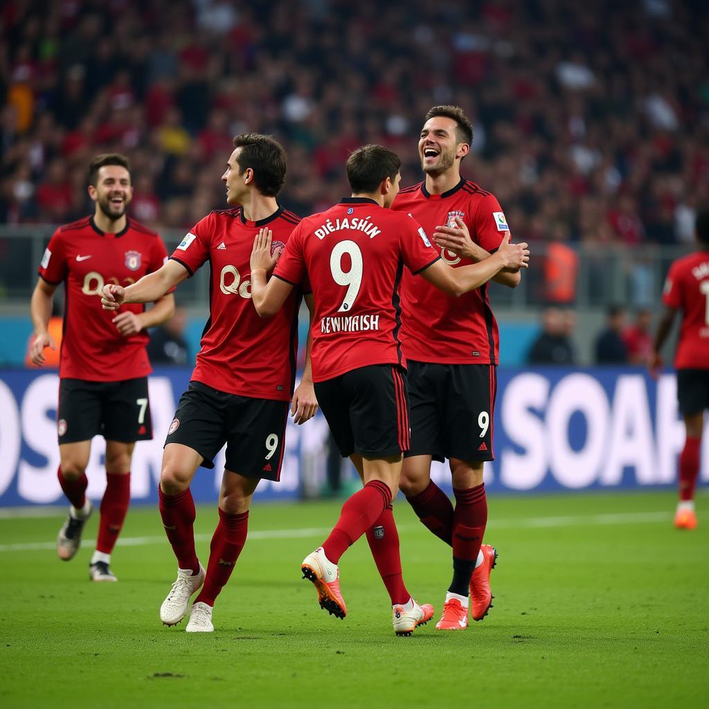 Beşiktaş Players Celebrating a Goal