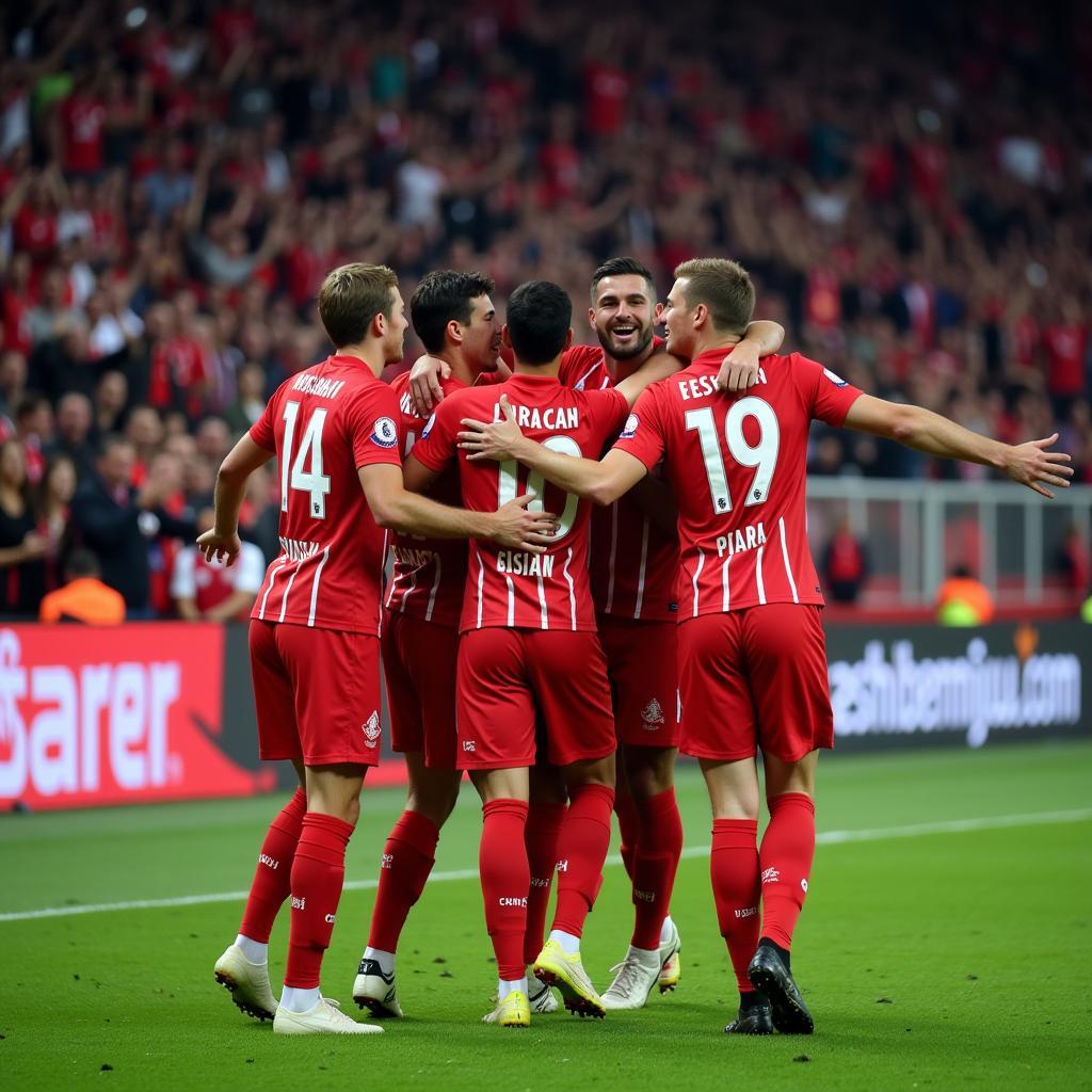 Beşiktaş Players Celebrating a Goal