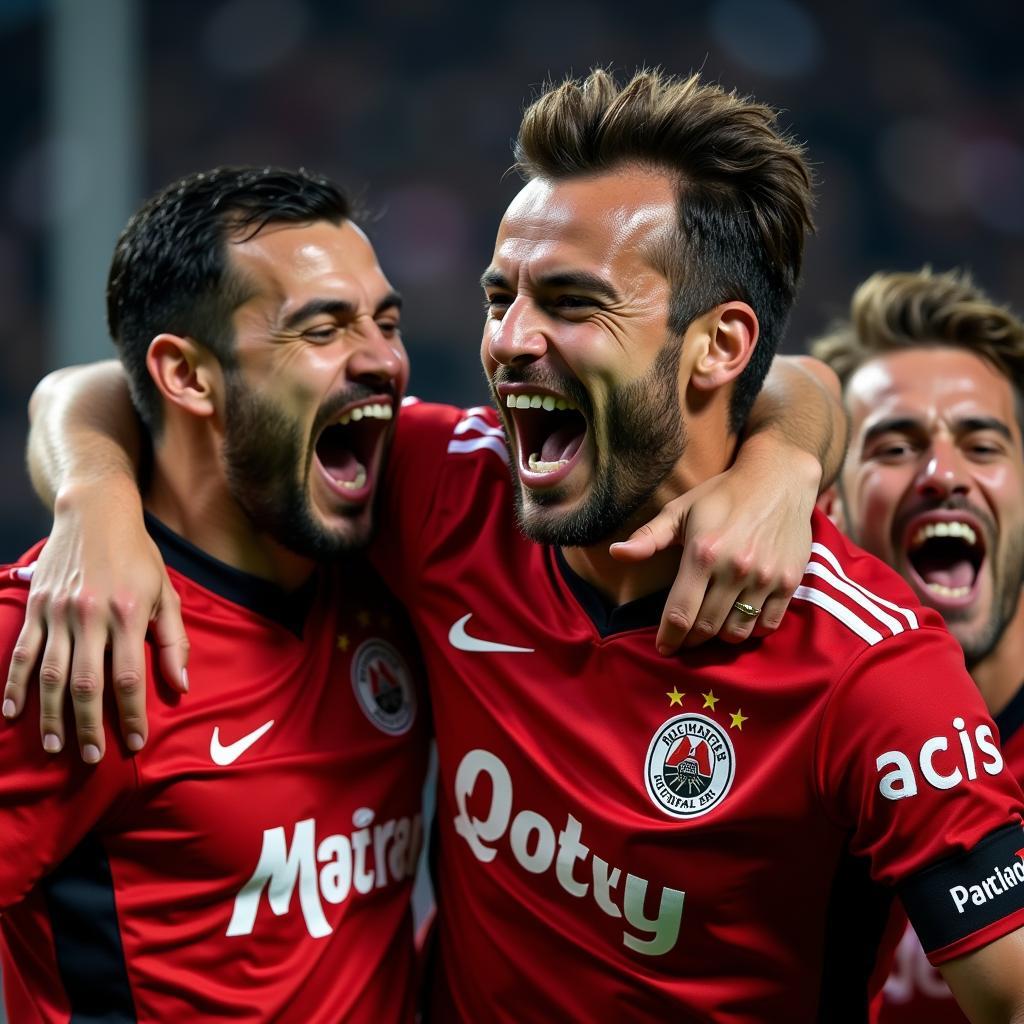 Beşiktaş players celebrating a goal