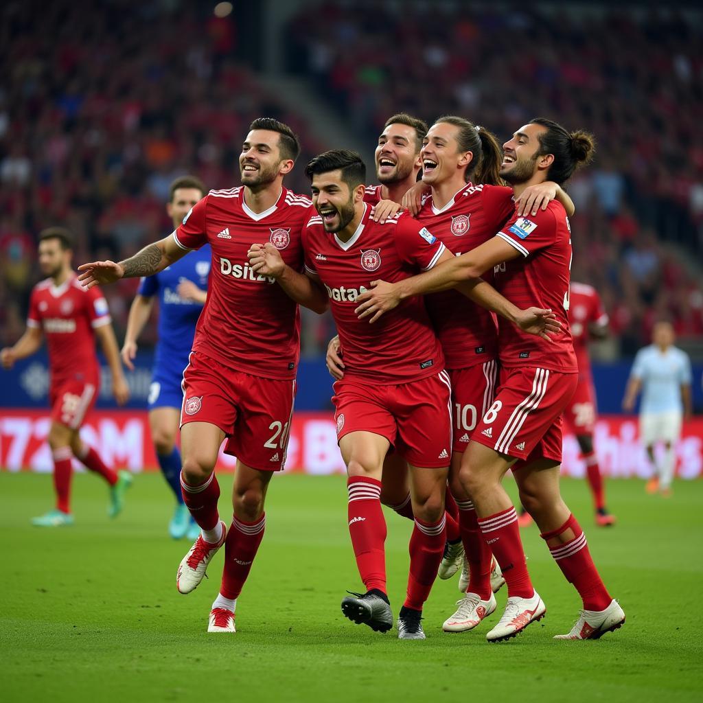 Besiktas Players Celebrating a Goal