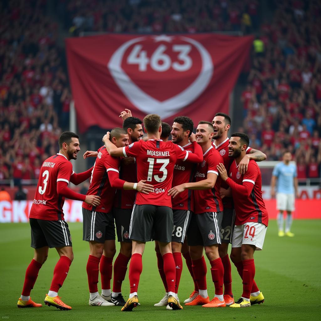 Beşiktaş Players Celebrating a Victory with the Angelic Number 463