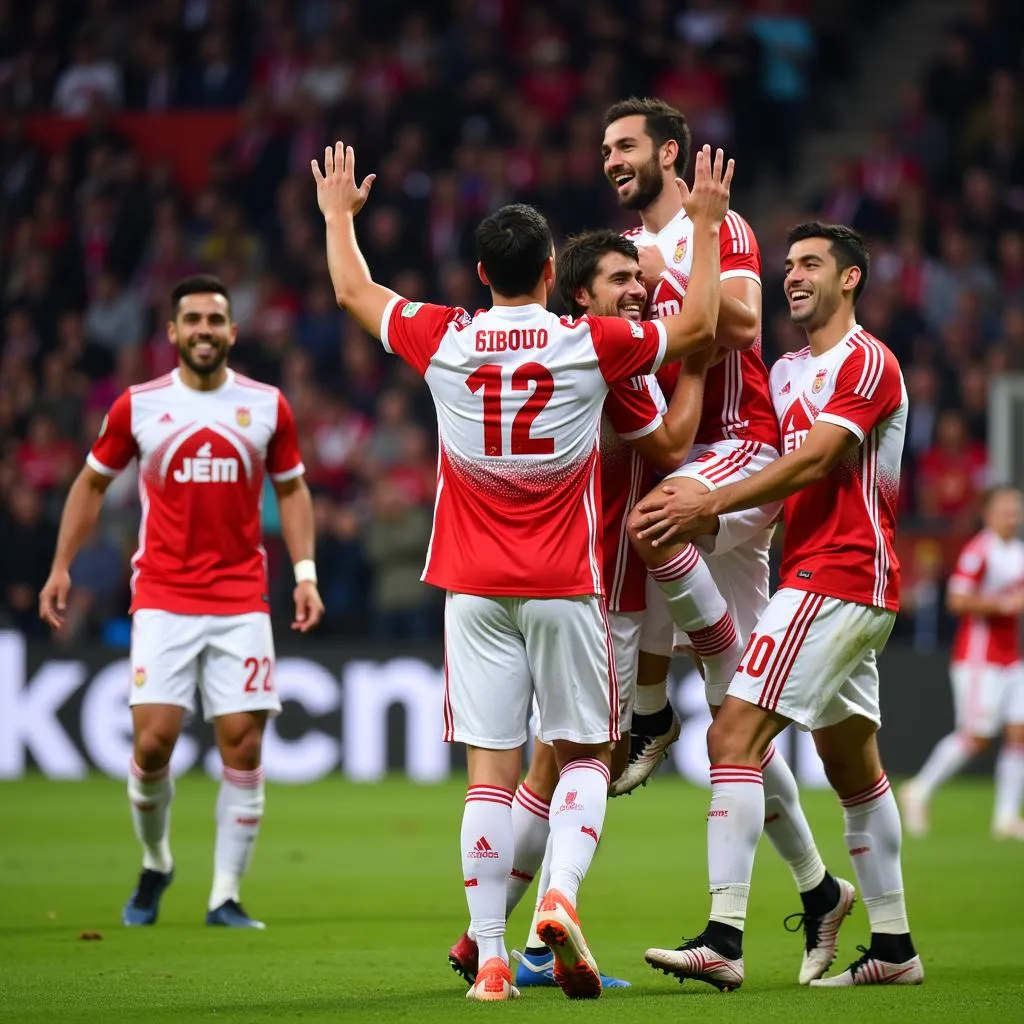 Besiktas players celebrating a victory