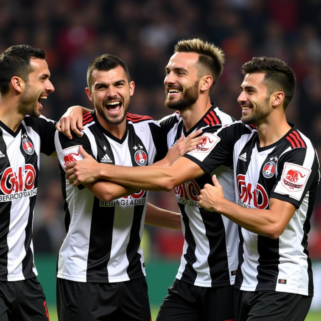 Beşiktaş Players Celebrating a Victory