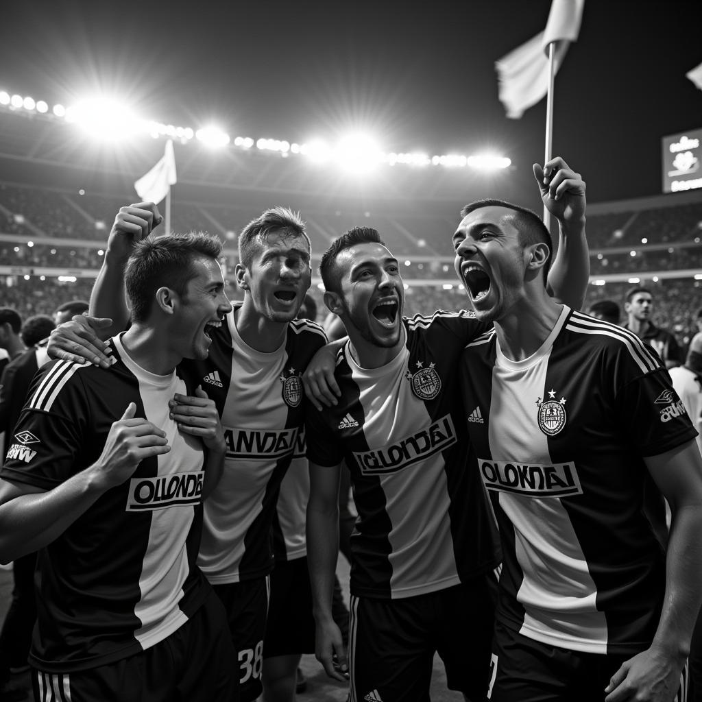 Beşiktaş players celebrating a hard-fought victory