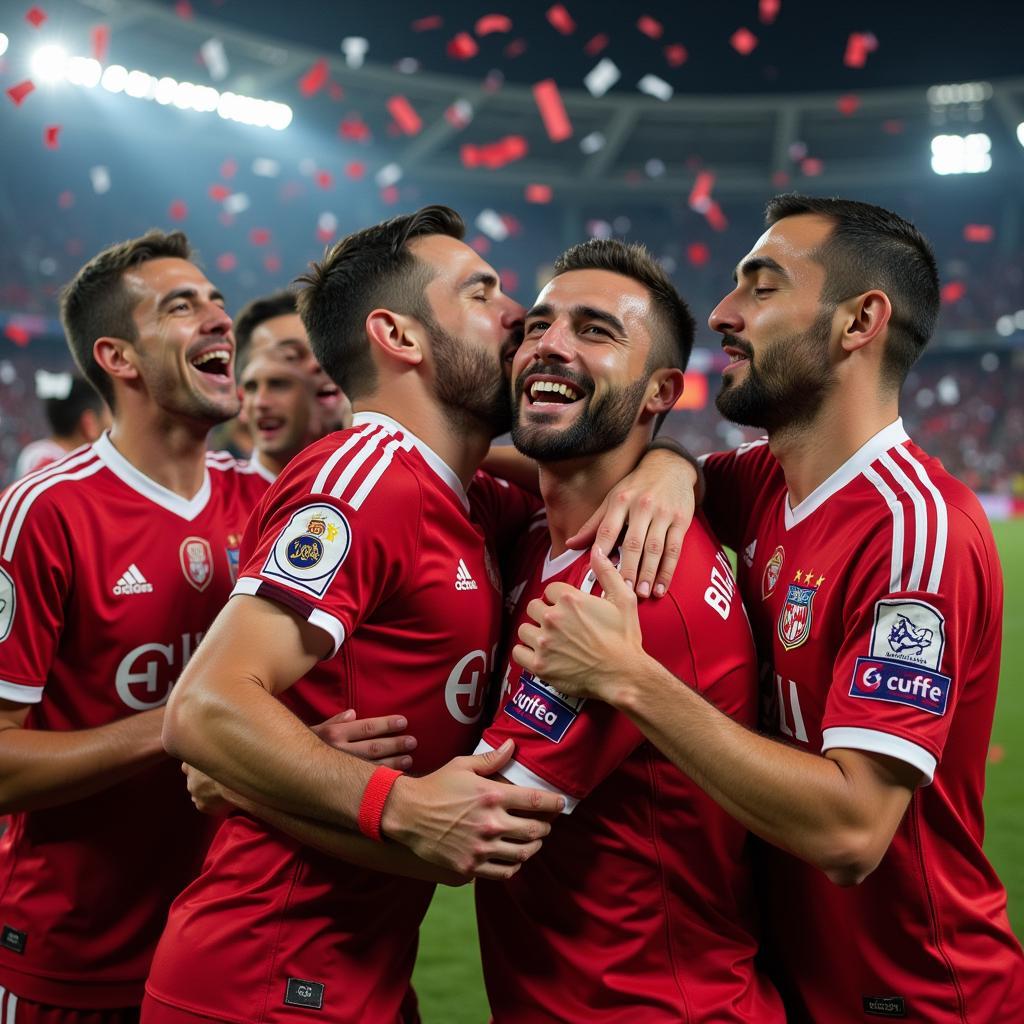 Beşiktaş Players Celebrating Victory