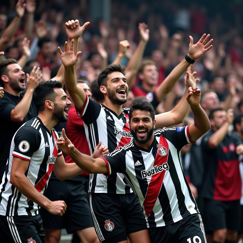 Beşiktaş Players Celebrating Victory