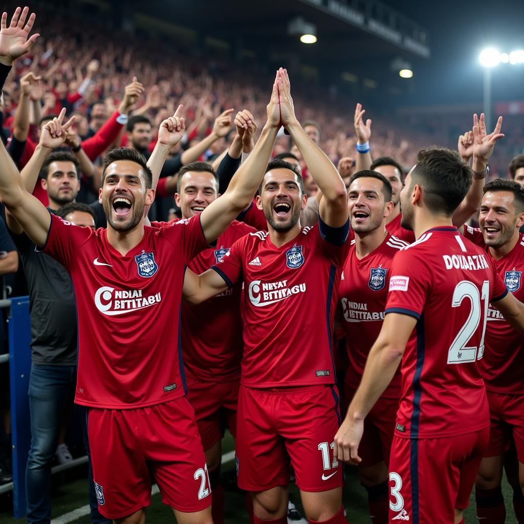 Beşiktaş Players Celebrating Victory