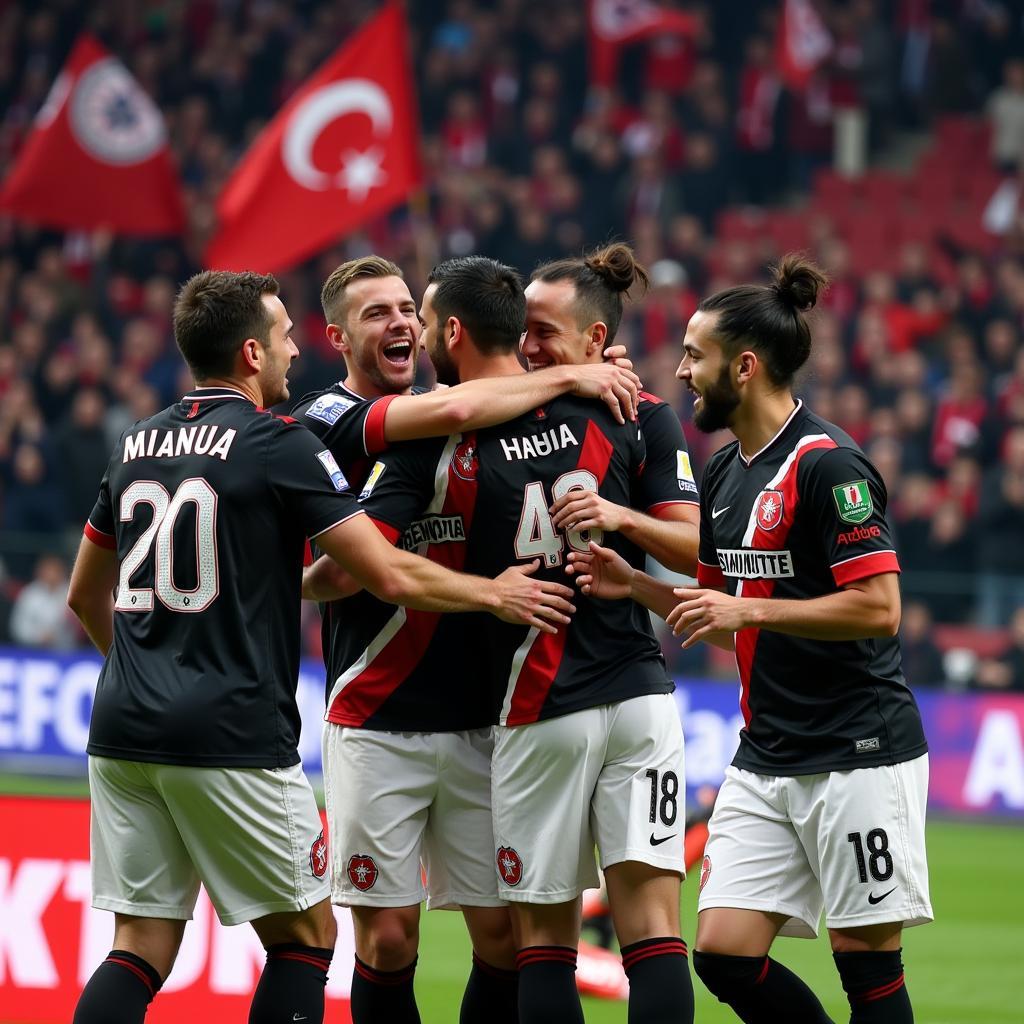 Beşiktaş Players Celebrating Victory