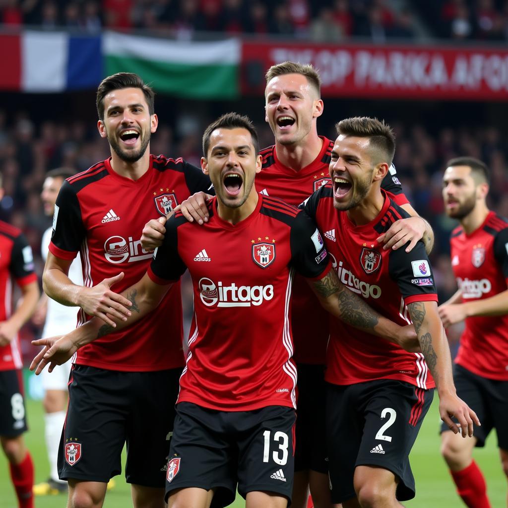 Beşiktaş Players Celebrating Victory