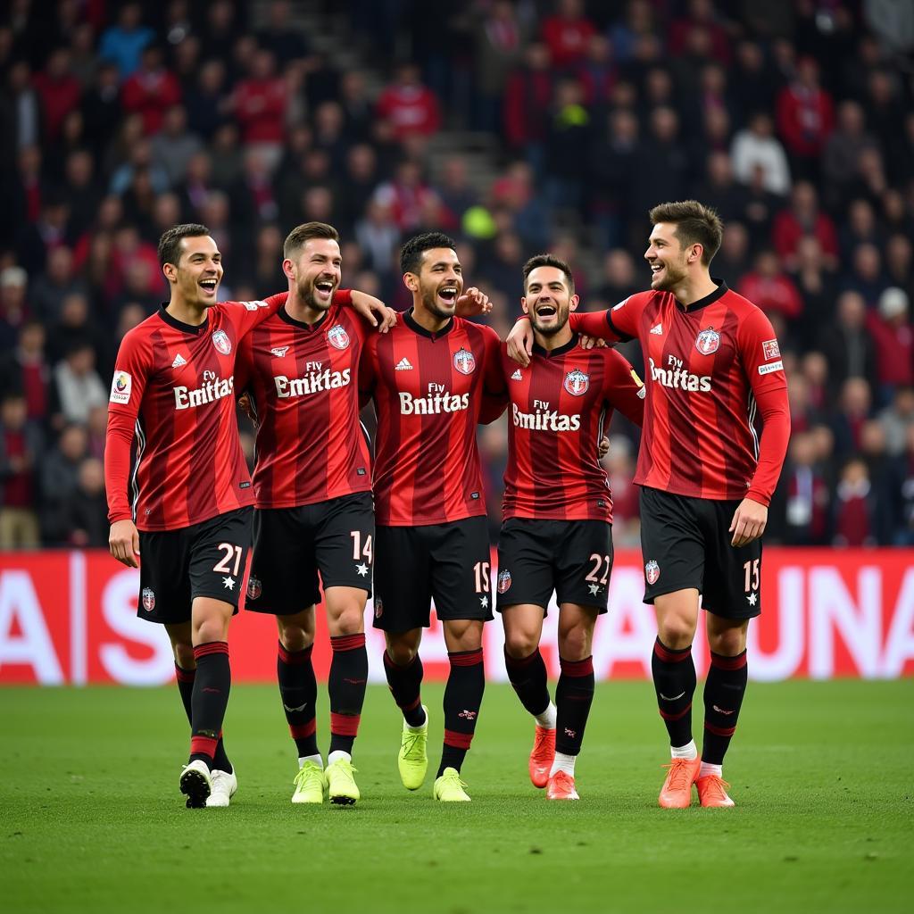 Besiktas Players Celebrating Victory