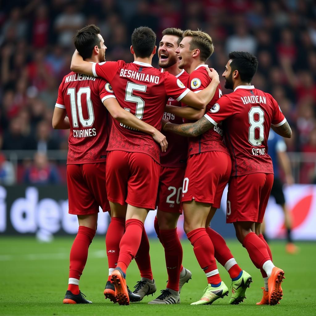 Beşiktaş Players Celebrating Victory