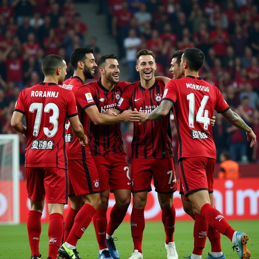 Besiktas Players Celebrating Victory