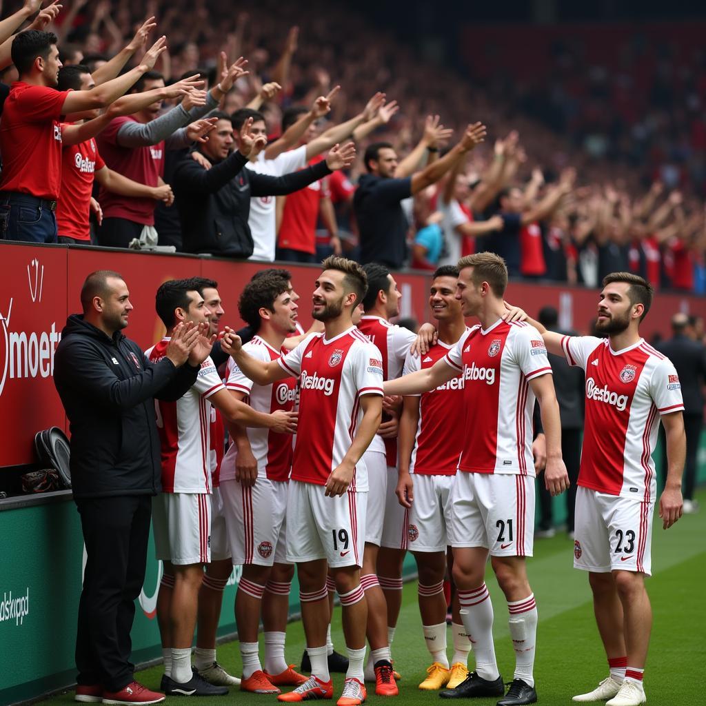 Beşiktaş Players Celebrating a Victory