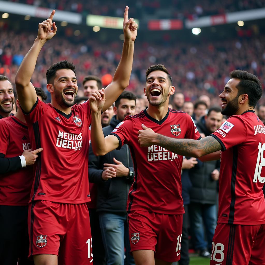 Besiktas Players Celebrating Victory