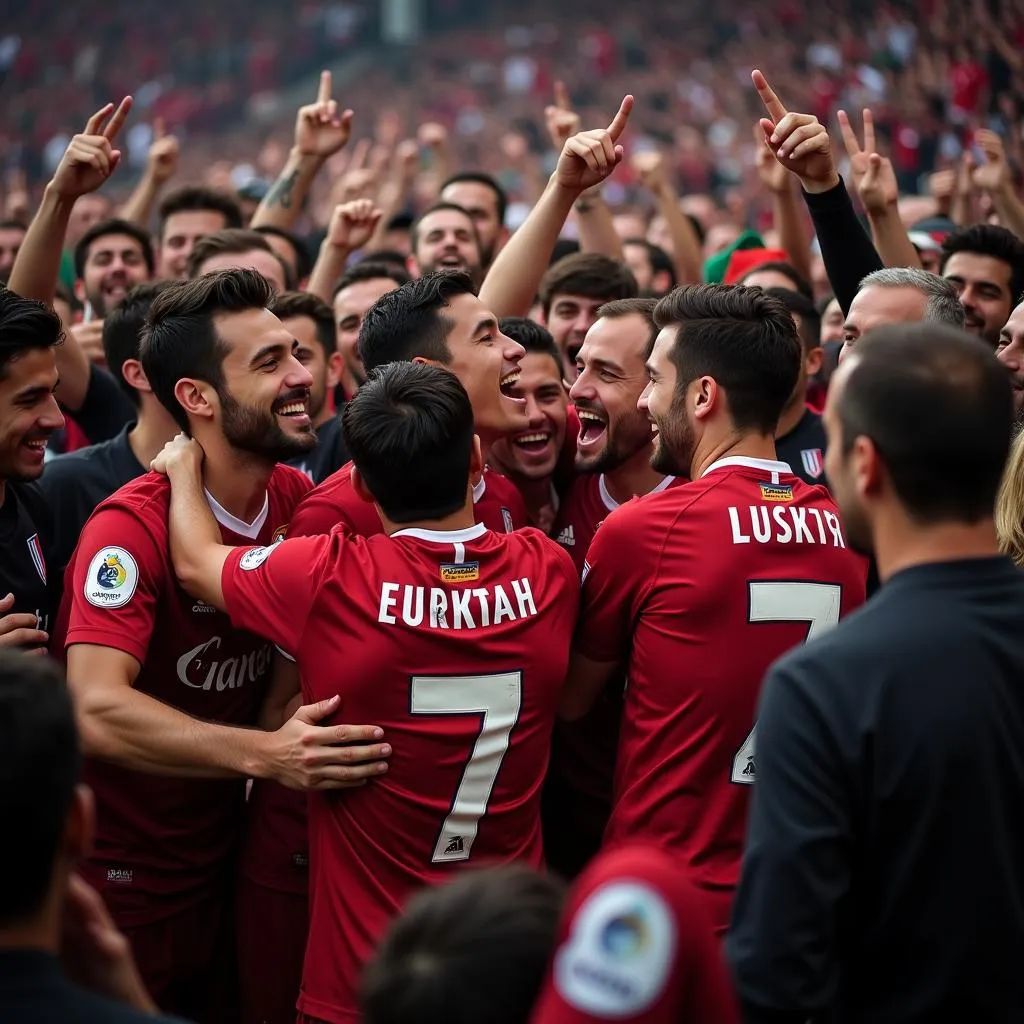 Beşiktaş Players Celebrating with Fans