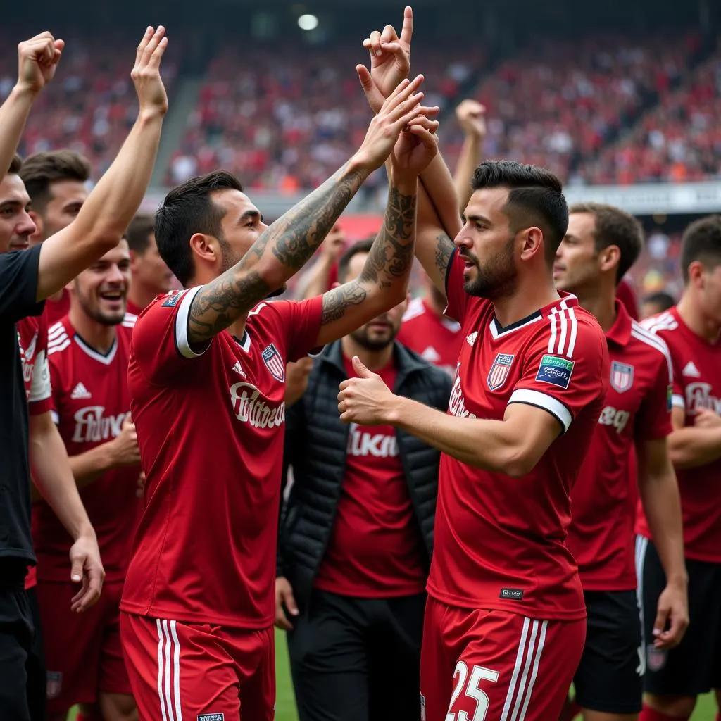 Beşiktaş Players Celebrating with Fans